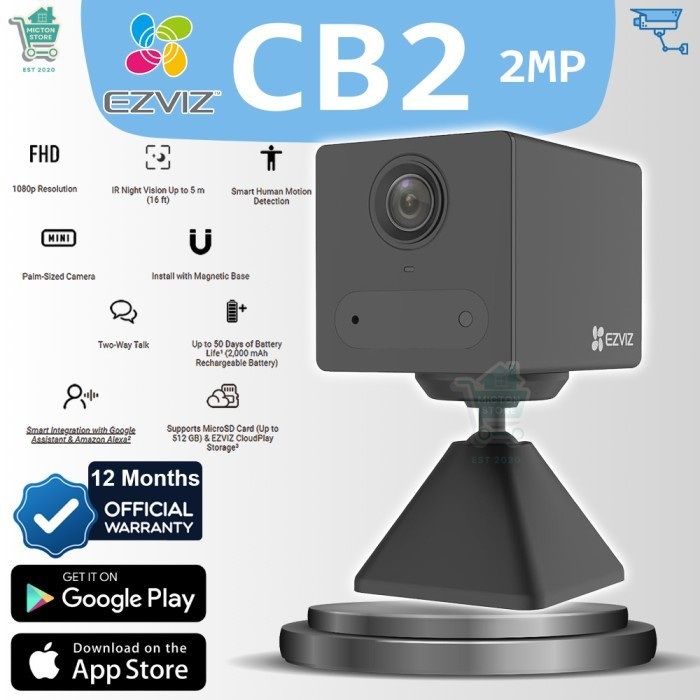 TOPTON EZVIZ CB2 2MP 1080p Resolution CCTV WiFi IP Camera Smart Kamera CCTV Nirkabel Wireless Mini P