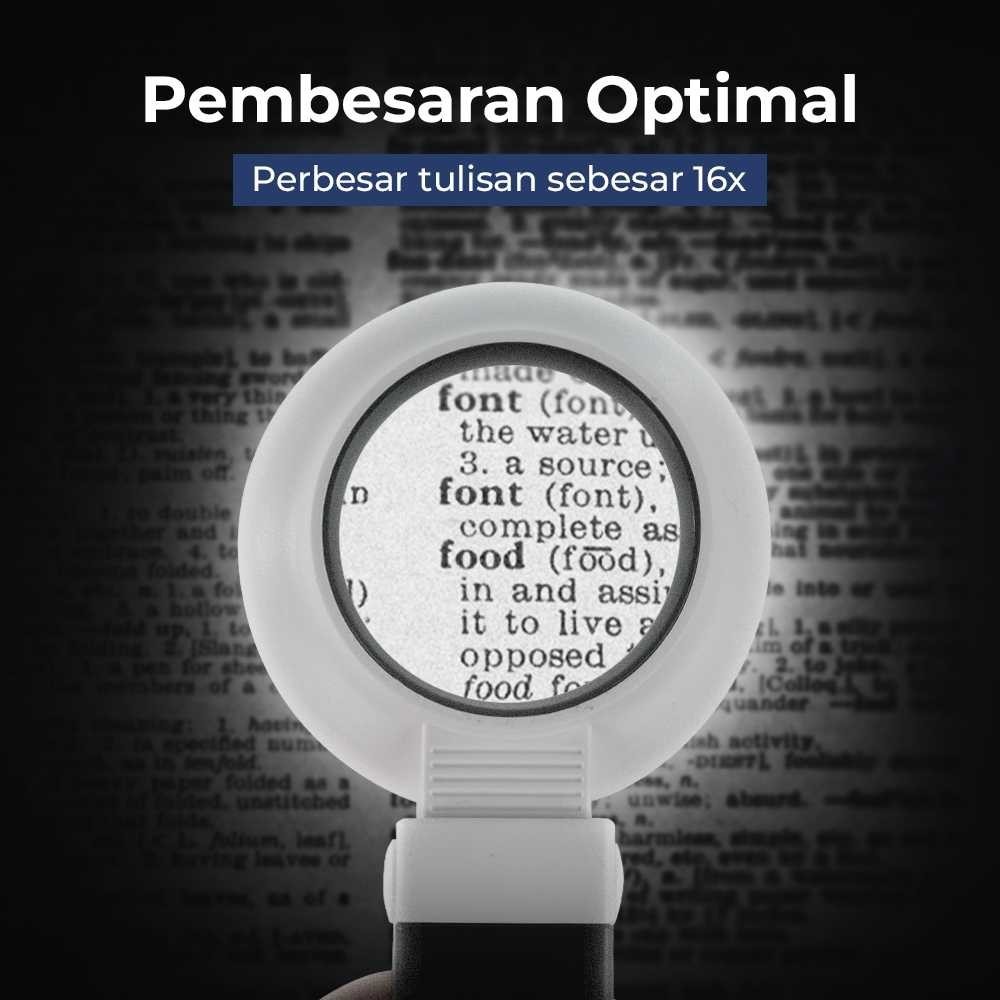 

QNSHP NOF Kaca Pembesar Magnifying Lup with 12 LED 50mm 16X - TH-7020A