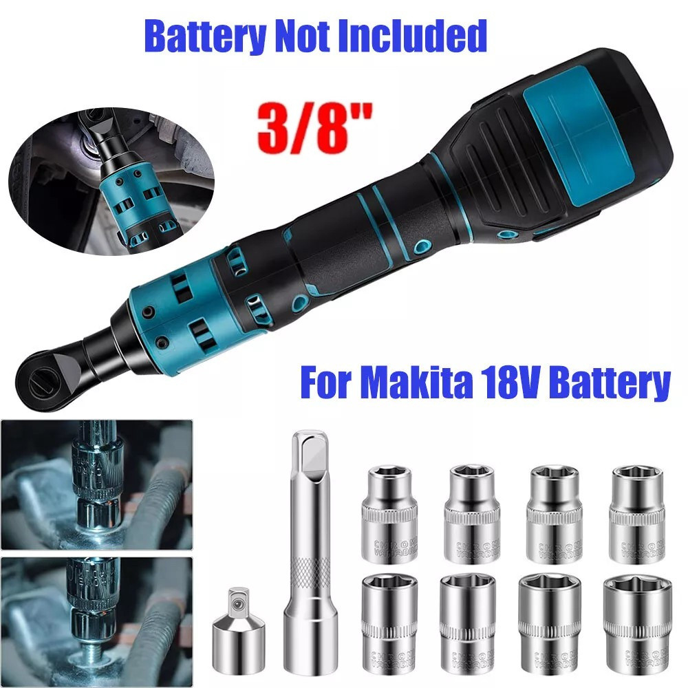 Electric Ratchet Wrench Set 500N.M Cordless Driver 3/8 in. Impact Removal Screw Nut Power Tools For 