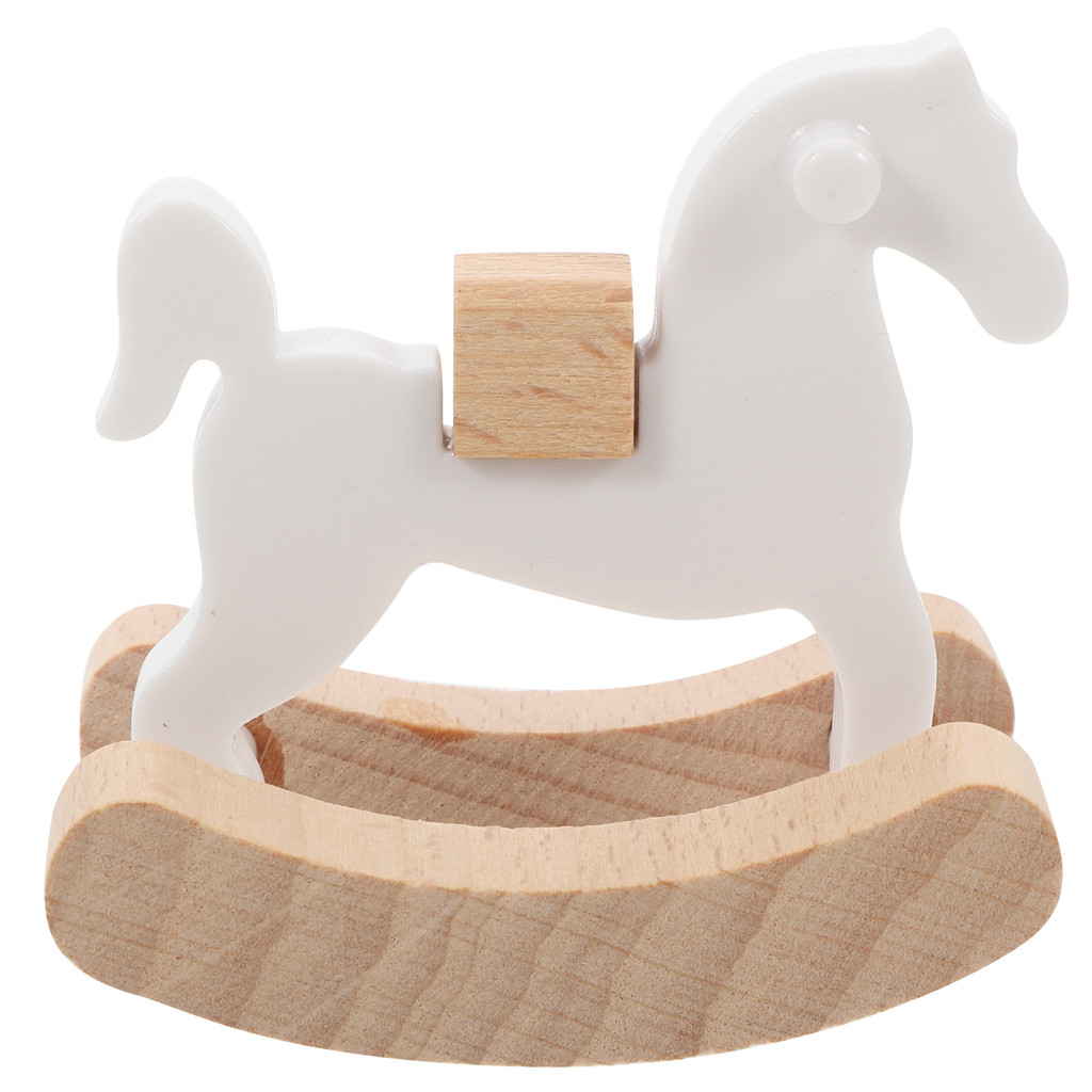 

Little House Small Wooden Horse Baby Toys Miniature Things Wood Pp Rocking-chair Model
