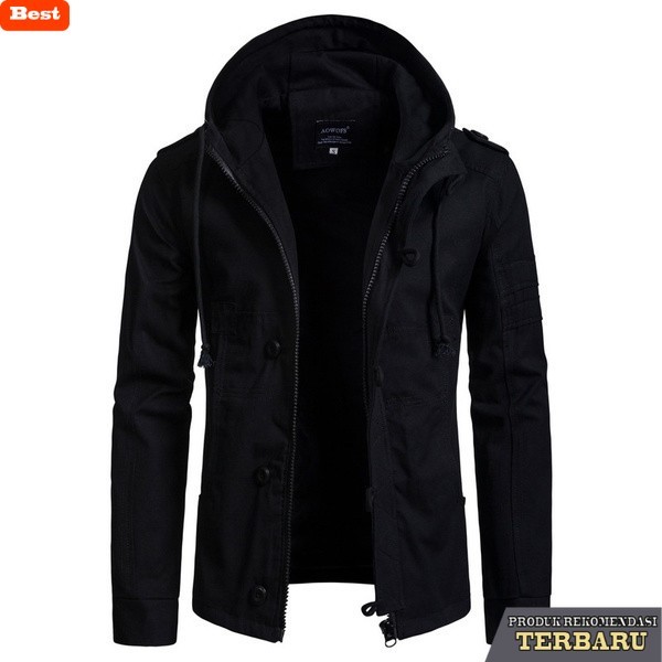 hoodie pria kekinian Jaket pria parka FRX Bloosey jaket hoodie keren babycanvas/best produk - Hitam,