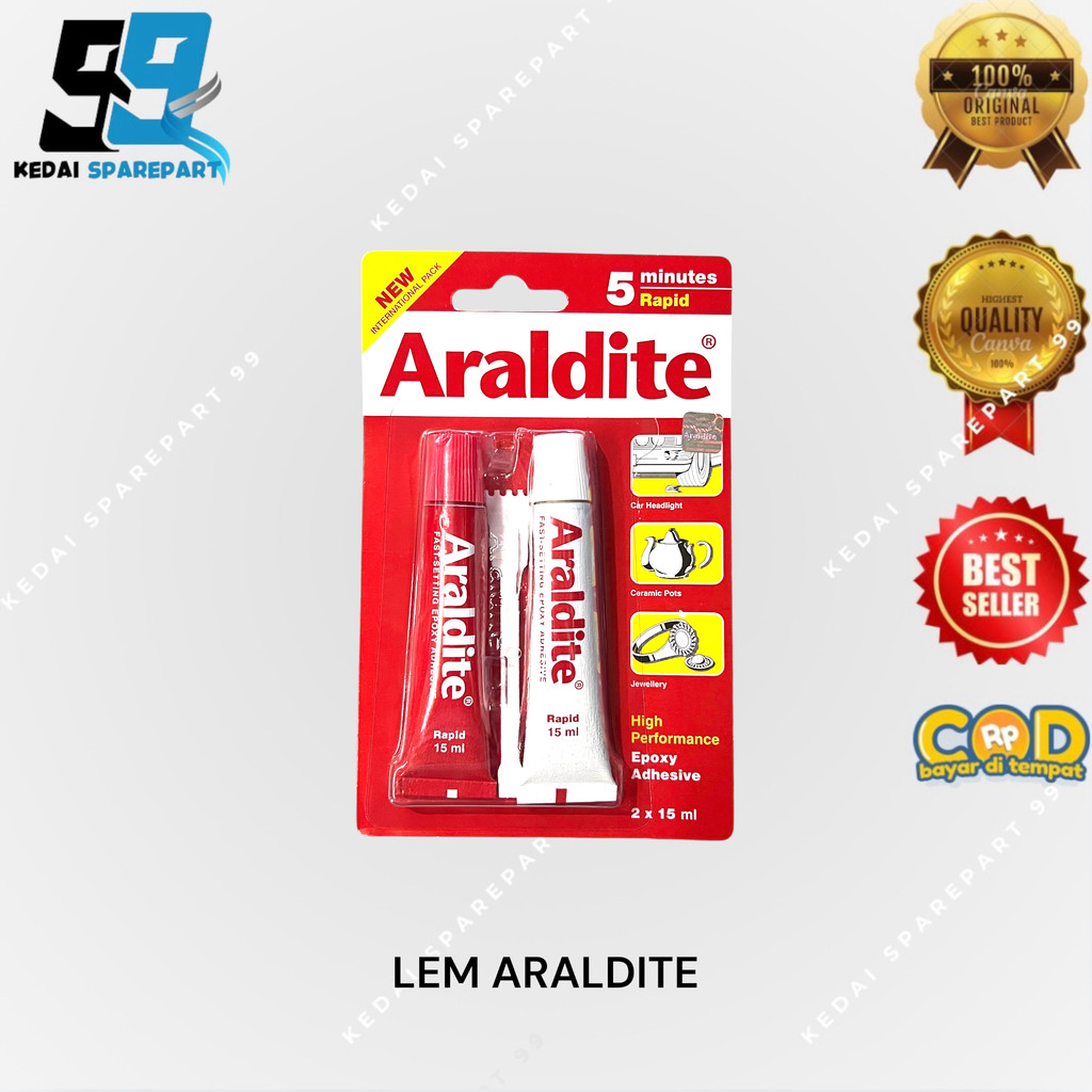 

LEM ARALDITE EPOXY BESI ASLI 5 MENIT KERING 2 X 15ML