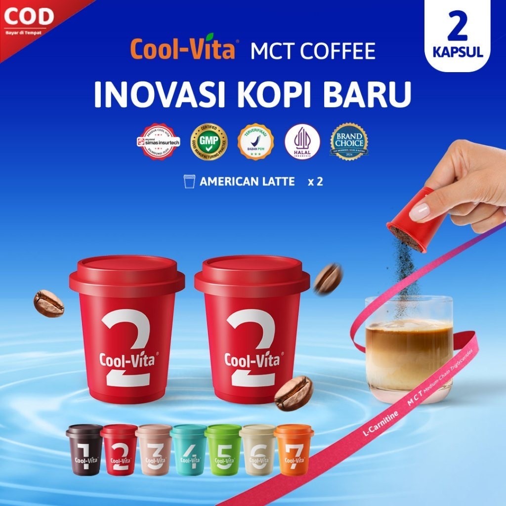 

2 Capsule Coolvita MCT Coffee Capsule Kapsul Berbagai Rasa Inovasi Kopi Baru-American