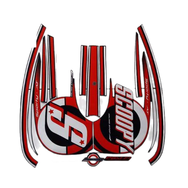 Stiker Striping Honda Scoopy Sporty 2015 Merah Putih List Stiker Standart Scoopy Sporty 2015 Terbaik