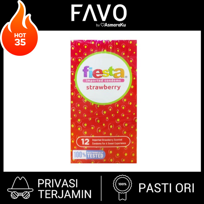 Kondom Fiesta Strawberry isi 12 Pcs - Kondom Rasa Strawberry