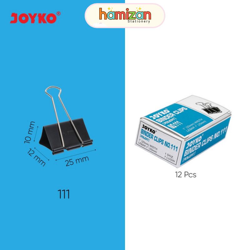 

( 1 pack ) Binder Clip / Bc No. 105 107 111 155 200 260 280 Joyko / Penjepit Kertas Besar Sedang Kecil / Jepitan Klip Kertas Serbaguna / Binder Clip Klip Penjepit Kertas Joyko Black - No.105-12Pcs Murah Berkualitas