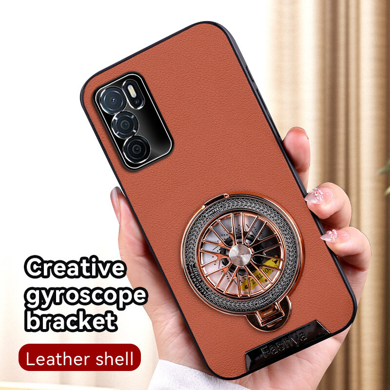 Untuk Kasus Telepon case casing OPPO A16 A16s Rugged Tahan Gyro Stand Air Berdiri Lensa Bingkai Anti