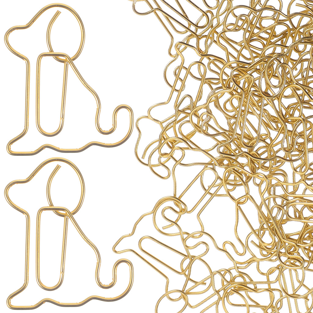 

50Pcs Golden Retriever Paper Clips Bookmarks For Pictures File Desk Metal Paperclips Cute Dog Shaped Paper Clip Office Supplies