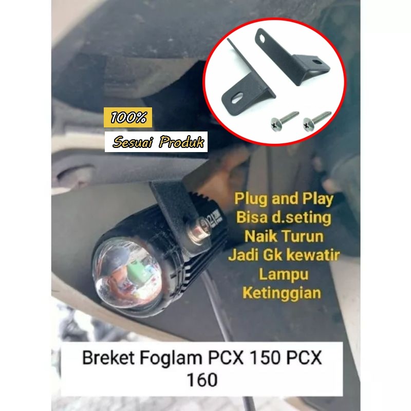 Breket Lampu Foglamp PCX 160 PCX 150 Breket Dudukan Lampu Tembak PCX 160 PCX 150 full Bes