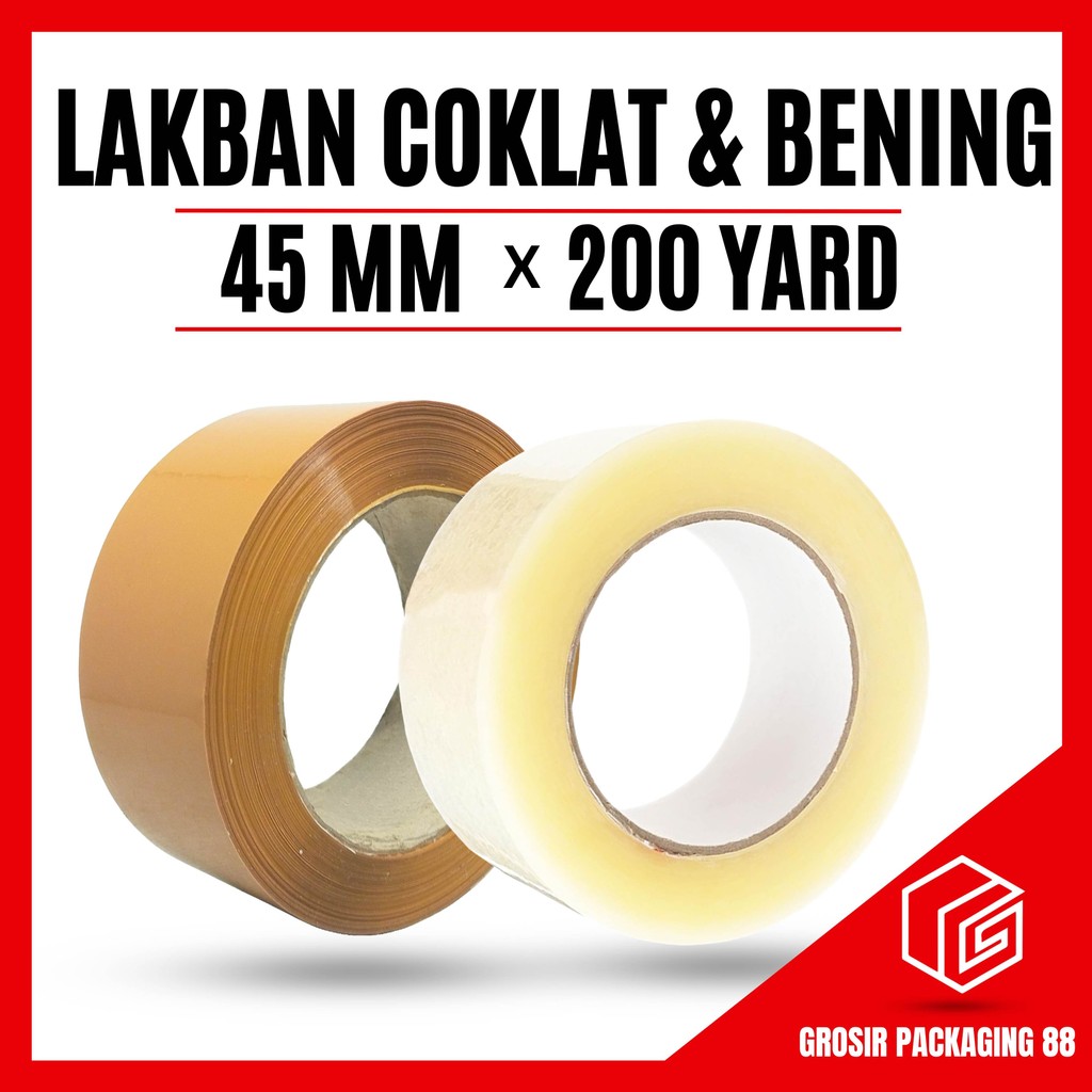 

Lakban Bening Coklat 2 Inch 200 Yard Plakban Bening Coklat 45MM 2” Inci 200Yard Lakban Bening 2 Inch 200 Yard 45mm 48mm 2" 200Y Tape Plakban Isolasi