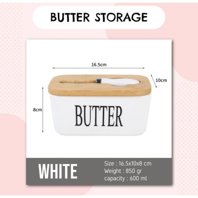 

[NEW] Butter Storage / Butter Jug / Tempat Mentega Serbaguna - Butter-White