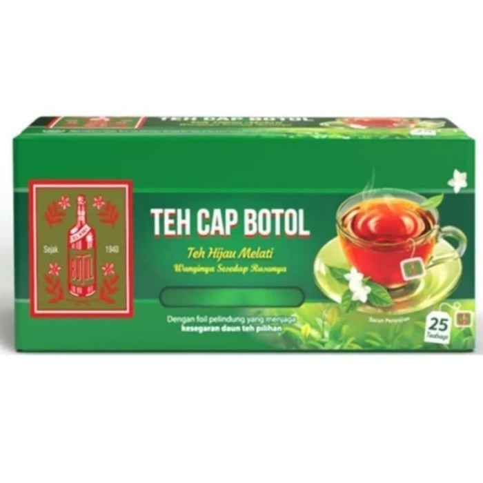 

New Item TEH CAP BOTOL HIJAU CELUP ISI 25S