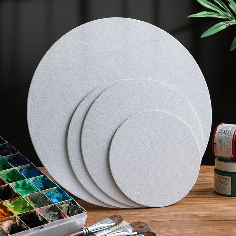 

Round Canvas Board For Painting Cotton Blank,Primed White,Suitable For Gouache,Watercolor,Acrylic,Oil Painting,Art Supplies 5Pcs