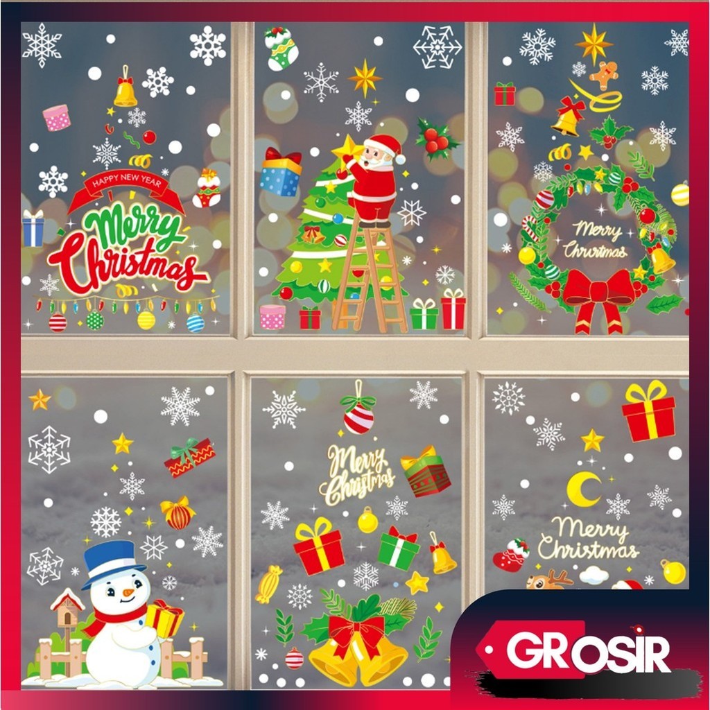 

Grosir - 6060 Stiker Jendela Kaca Motif Natal / Stiker Motif Natal Xmas / Hiasan Stiker Jendela / Hiasan Dekorasi Motif Christmas