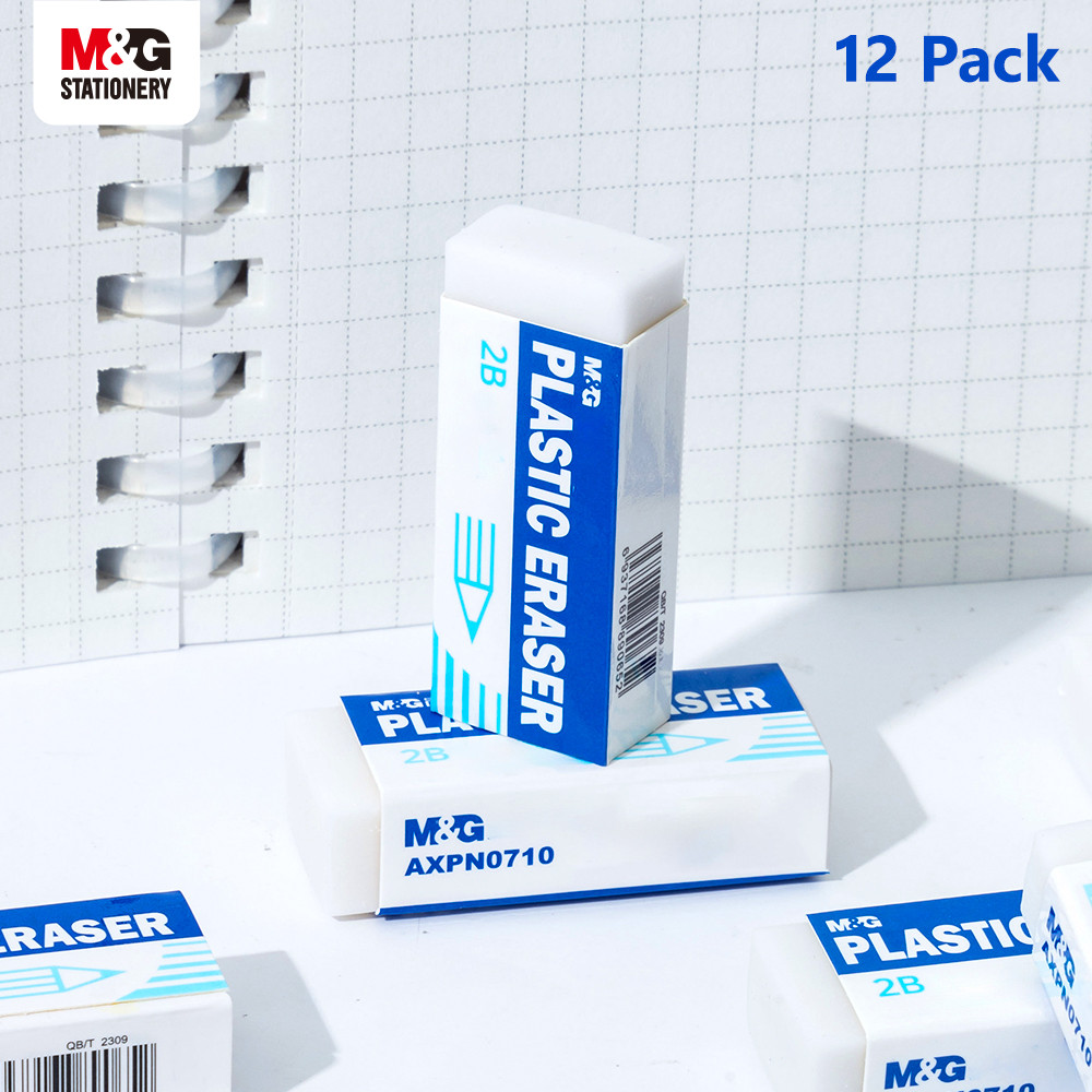 

M&G 12 Pack 2B Small Eraser Student Exam Study Art Eraser School Start Stationery White