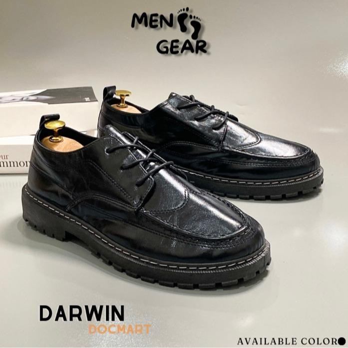 MENFOOTGEAR Darwin Sepatu Wisuda Pria Sepatu Casual Sepatu Sneakers Kulit Pu Leather Hitam - Leather