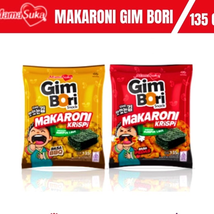 

MamaSuka GIM BORI Snack Makaroni Crispy rasa SPICY - BBQ 135 gram / Gim Bori Snack Makaroni Dengan Rumput Laut