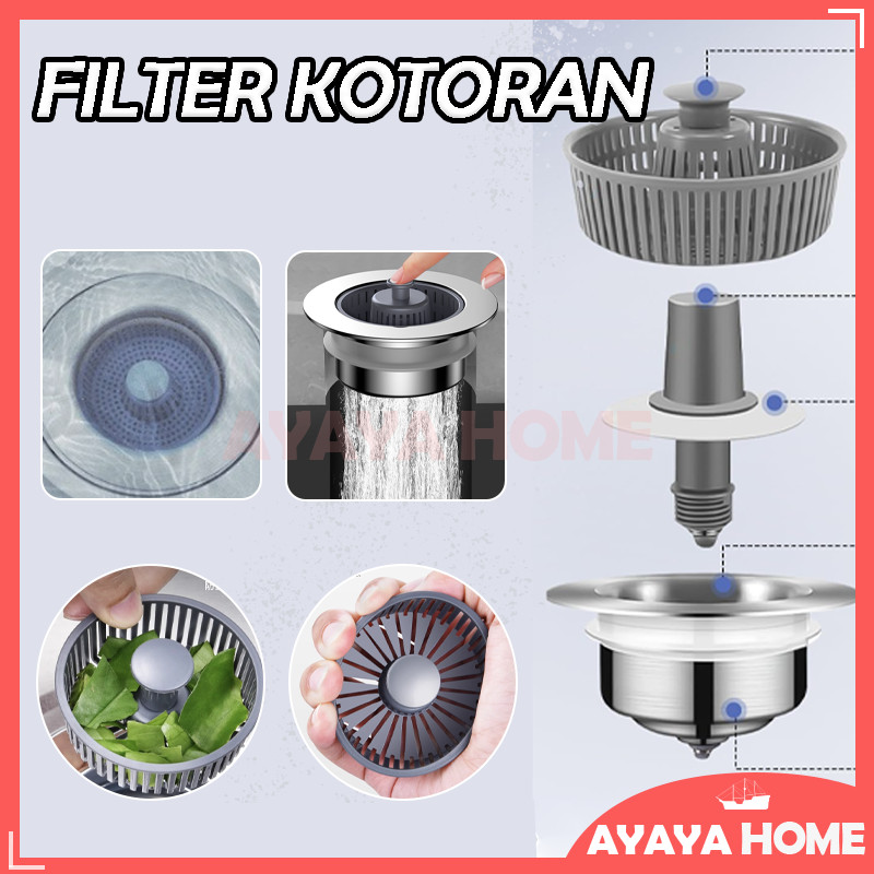Filter Pembuangan Inti Rebound Wastafel/Saringan Wastafel Dapur