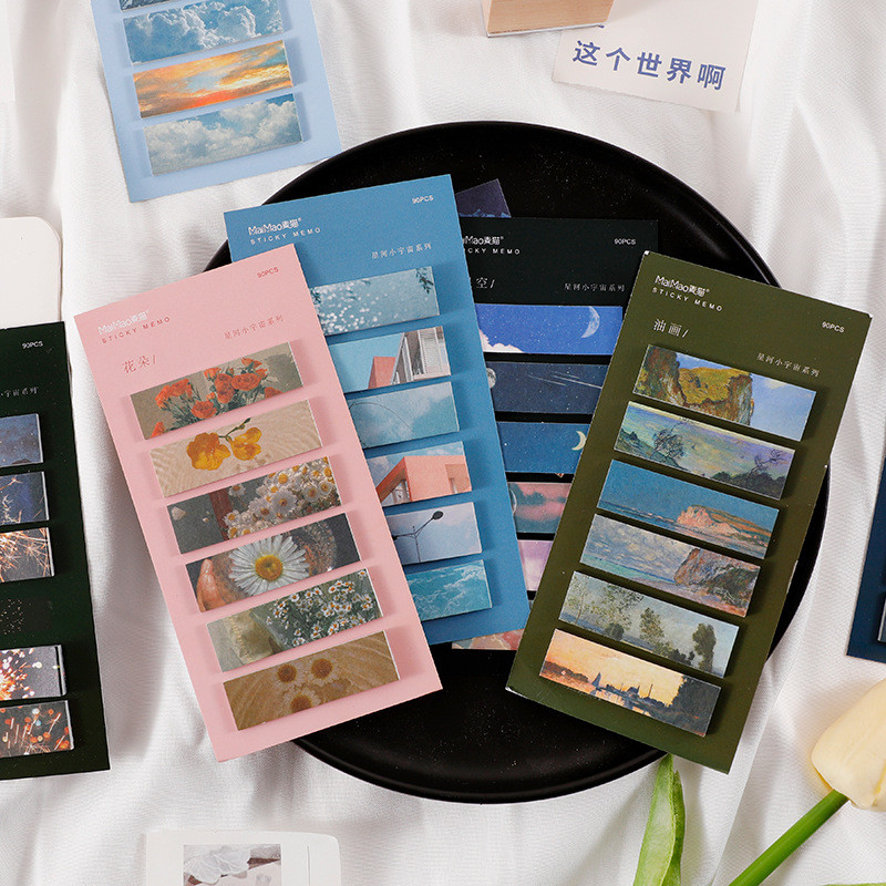 

90pcs Landscape Sky Sticky Notes Index Sticker Memo Pad Page Flag Bookmark DIY Scrapbooking Stationery Office Supplies
