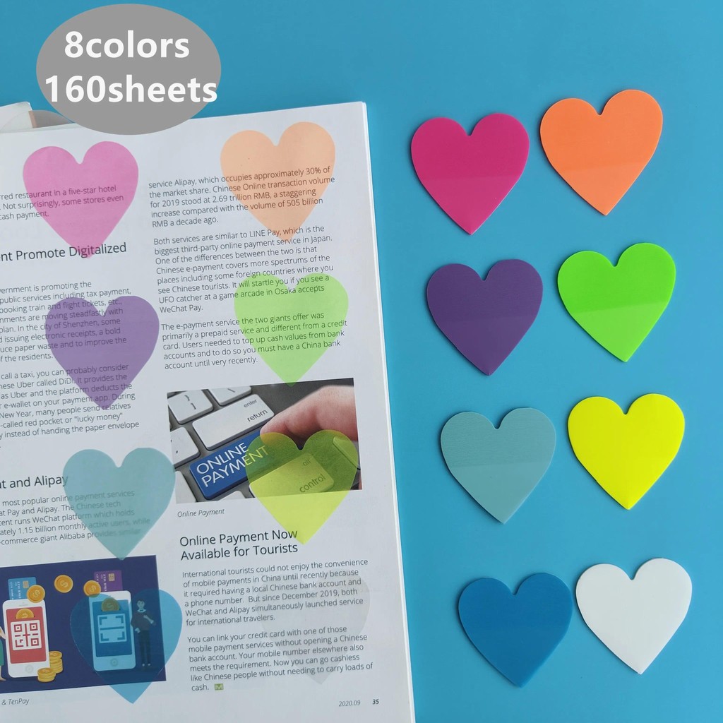 

8Packs/Set Transparent Sticky Notes Self-Adhesive BookMarkers Annotation Reading Book Clear Tab Kawaii Cute Stationery