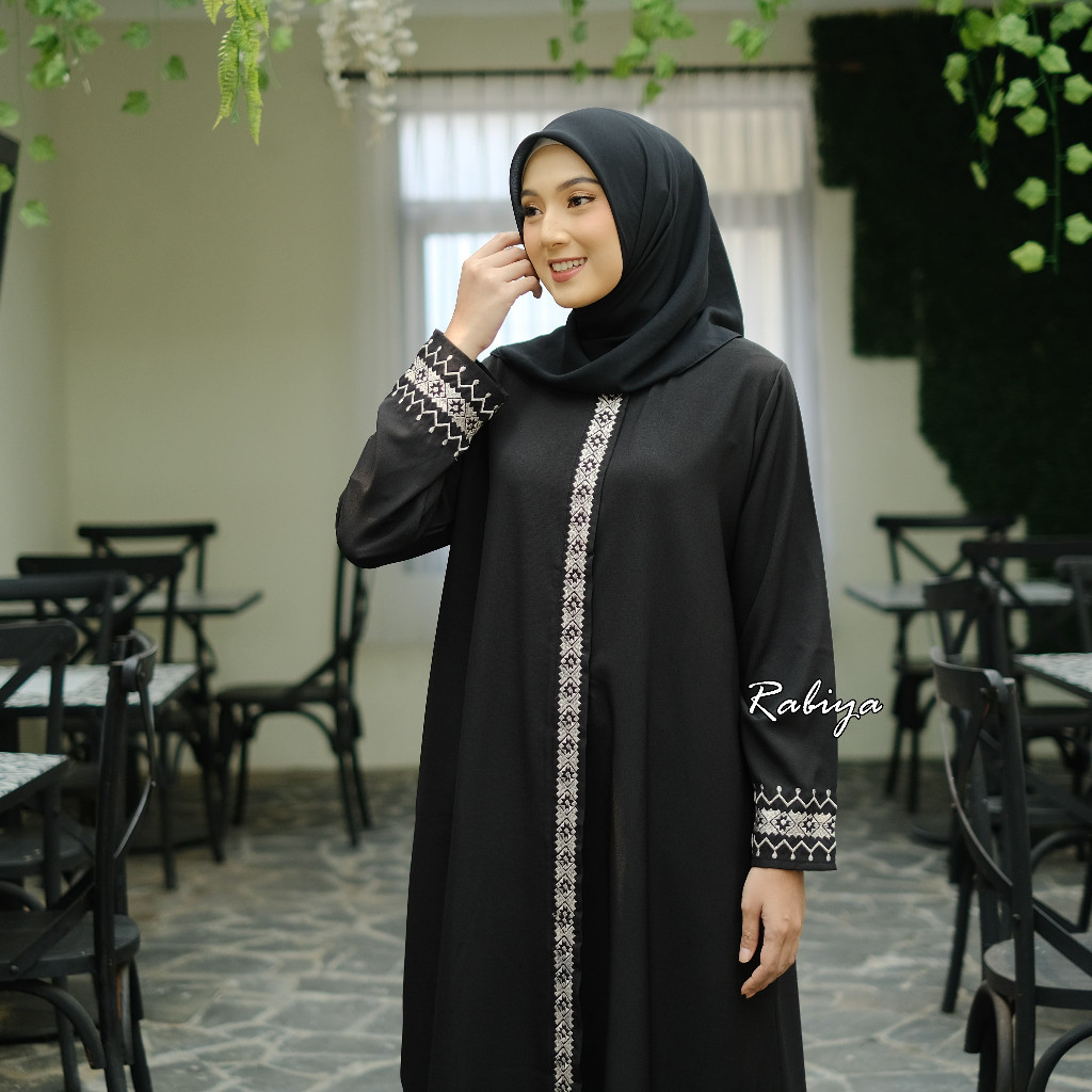 Abaya Bordir Gamis arab Hitam Abaya hitam turkey bordir