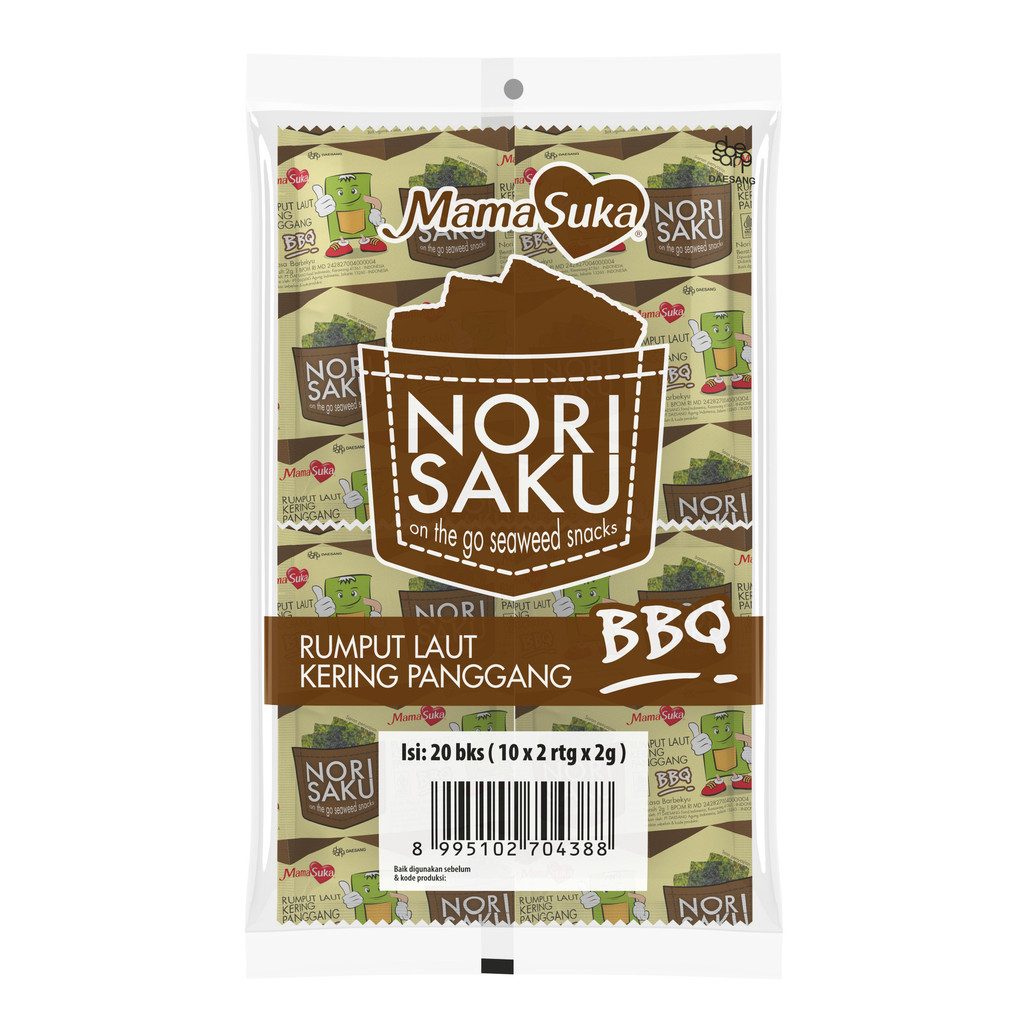 

MamaSuka - Nori Saku - BBQ - 2 Renceng 20 pcs
