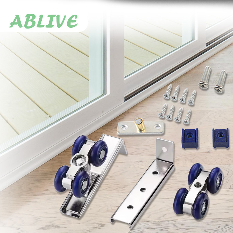Roda Pintu Geser Sliding Gantung Door Roller Set Roda Atas Pintu Sliding Roda Rel Pintu