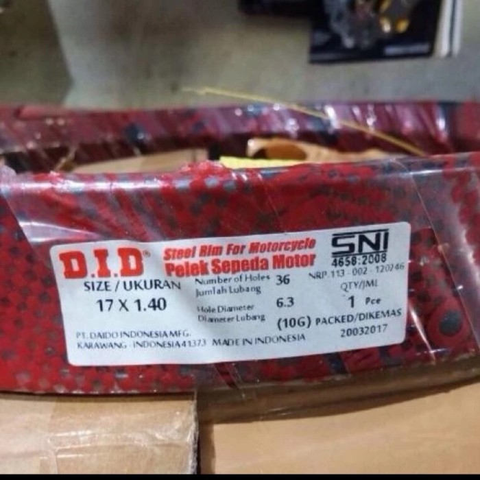 velg 140 17 did hitam