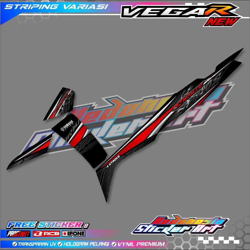 Striping Variasi Yamaha Vega R New Sirius Thunder/ Sticker List Variasi Motor Vega R New Sirius