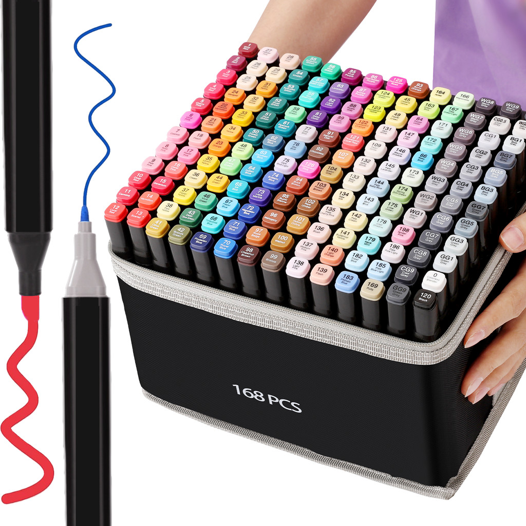 

30/40/60/80 Colors Alcohol Felt Markers Pens Dual Tip Permanent Artist Art School Supplies Manga Sketching Markers Student Gift