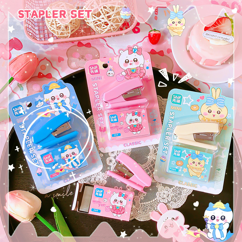 

school supplies kawaii Stationery creative offices useful accessories Binding machine cute rabbit mini Stapler school things