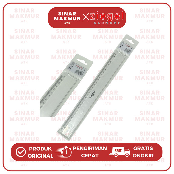 

Penggaris Plastik/Mika/Flat Plastic Ruler Ziegel 30 cm (Pcs)