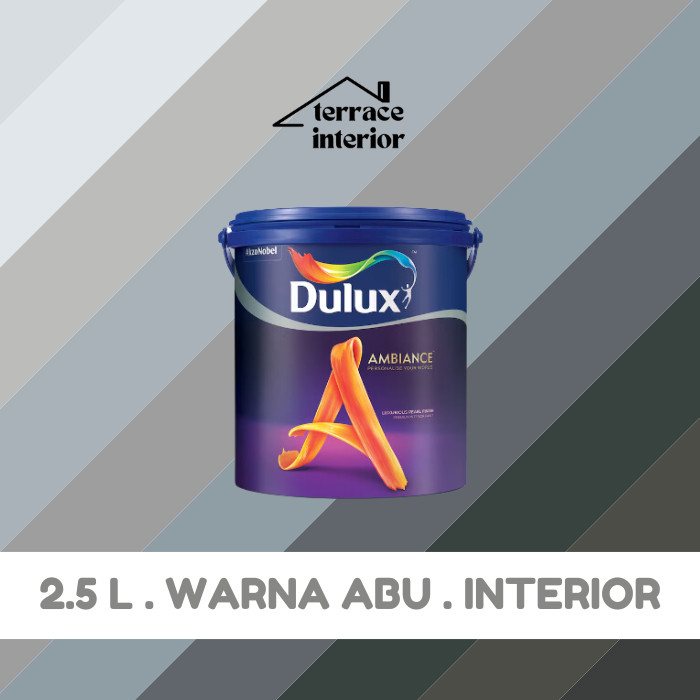 Cat Tembok Dulux Ambiance Interior 2.5L warna Abu Grey Gloss