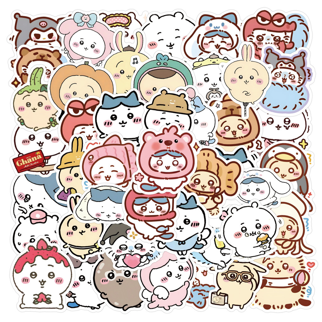

64PCS Cute Chiikawa Stickers Cartoon Laptop Phone Snowboard Luggage Fridge DIY Decal Graffiti Sticker Kid Toy Gift
