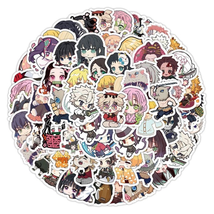 

sticker stiker luggage waterproof 50 pcs kimetsu no yaiba