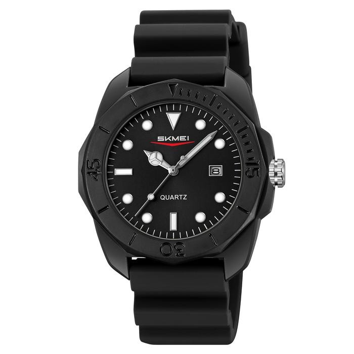 "V.NLN" - READY STOCK Jam Tangan Pria Analog Tali Silicone Tahan air SKMEI 2393 - Hitam Swirl Marks