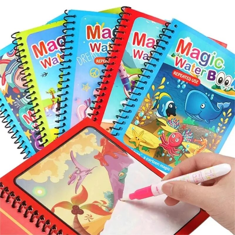 

Magical Book Water Drawing Montessori Toys Reusable Coloring Book Magic Water Drawing Book Sensory Early Education for Children