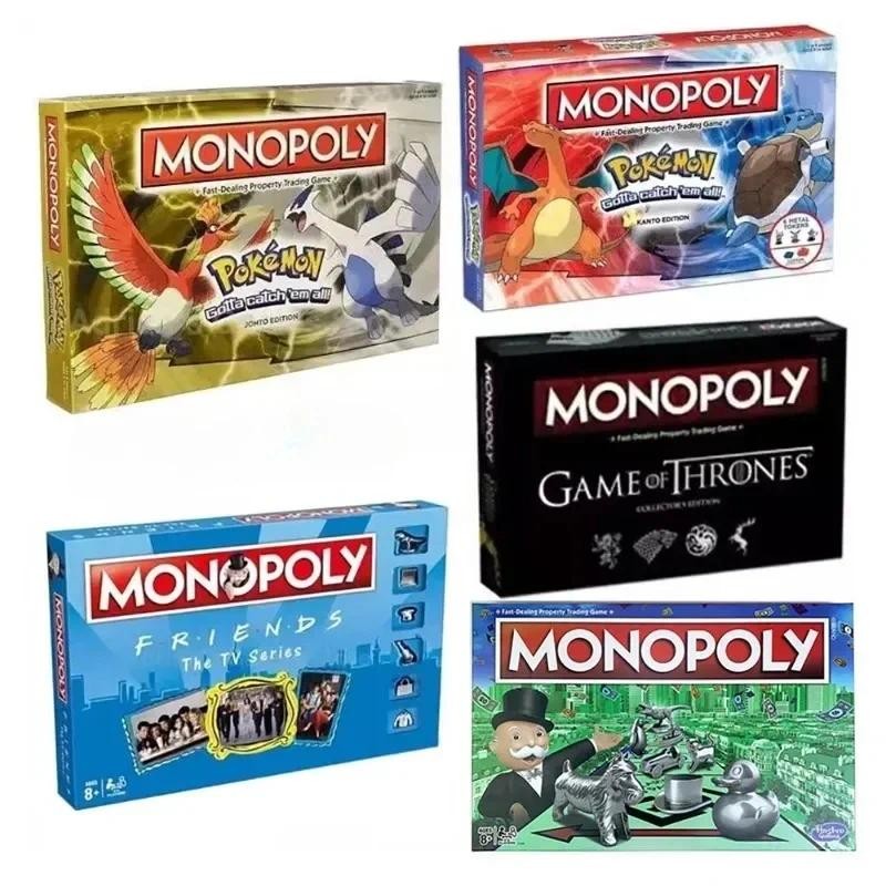 Monopoly Pokemon New All Series Friends Board Game of Thrones Puzzle Battle Hobby Casual Toy Kid Ani