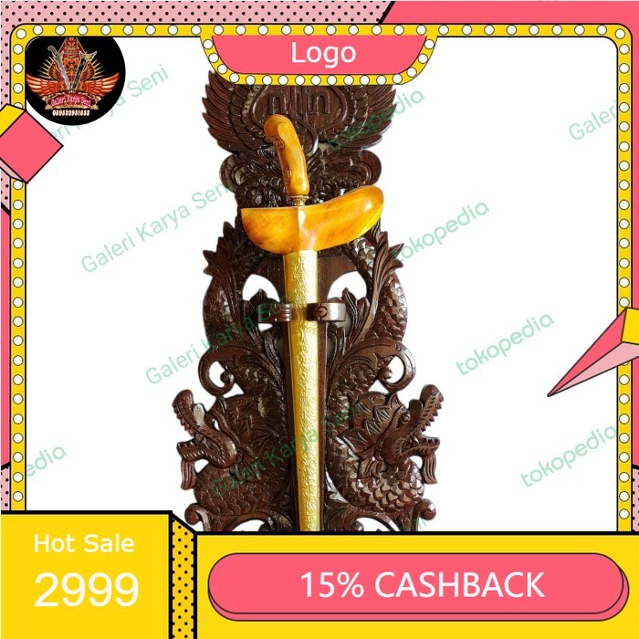 Blawong Keris Isi 1 Ukiran Naga Kembar Kombinasi Lambang Keraton Jogja LRS11