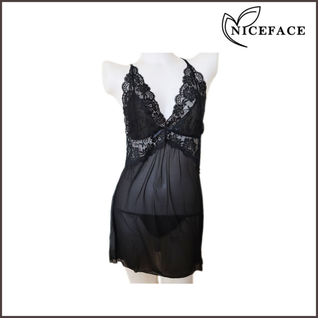NICEFACE - baju tidur sexy lingerie seksi wanita cewek lace cantik transparant lingerie