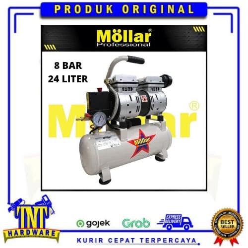 Kompresor angin Mollar AC1024S Oiless Air Compressor 24Liter 8 bar
