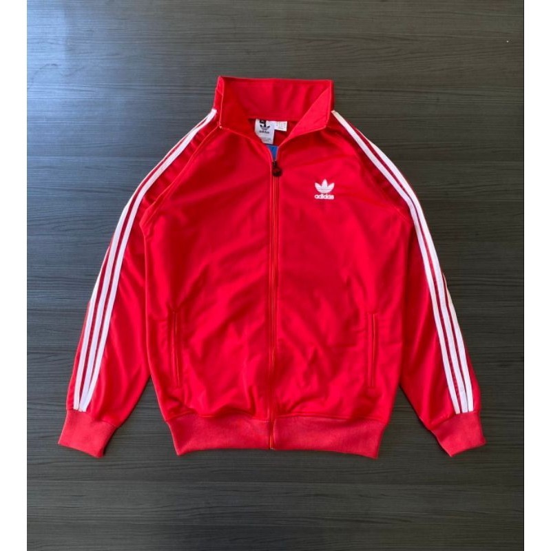 TRACKTOP ADIDAS MERAH JAKET ATASAN PRIA WANITA CASUAL DISTRO BRANDED UNISEX LOGO BORDIR KATUN TEBAL
