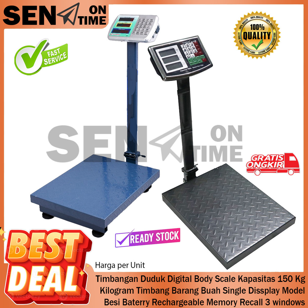Timbangan Digital Duduk Body Scale Maksimal Kapasitas 150 Kg Kilogram Mengukur Berat Buah-Buahan Bar