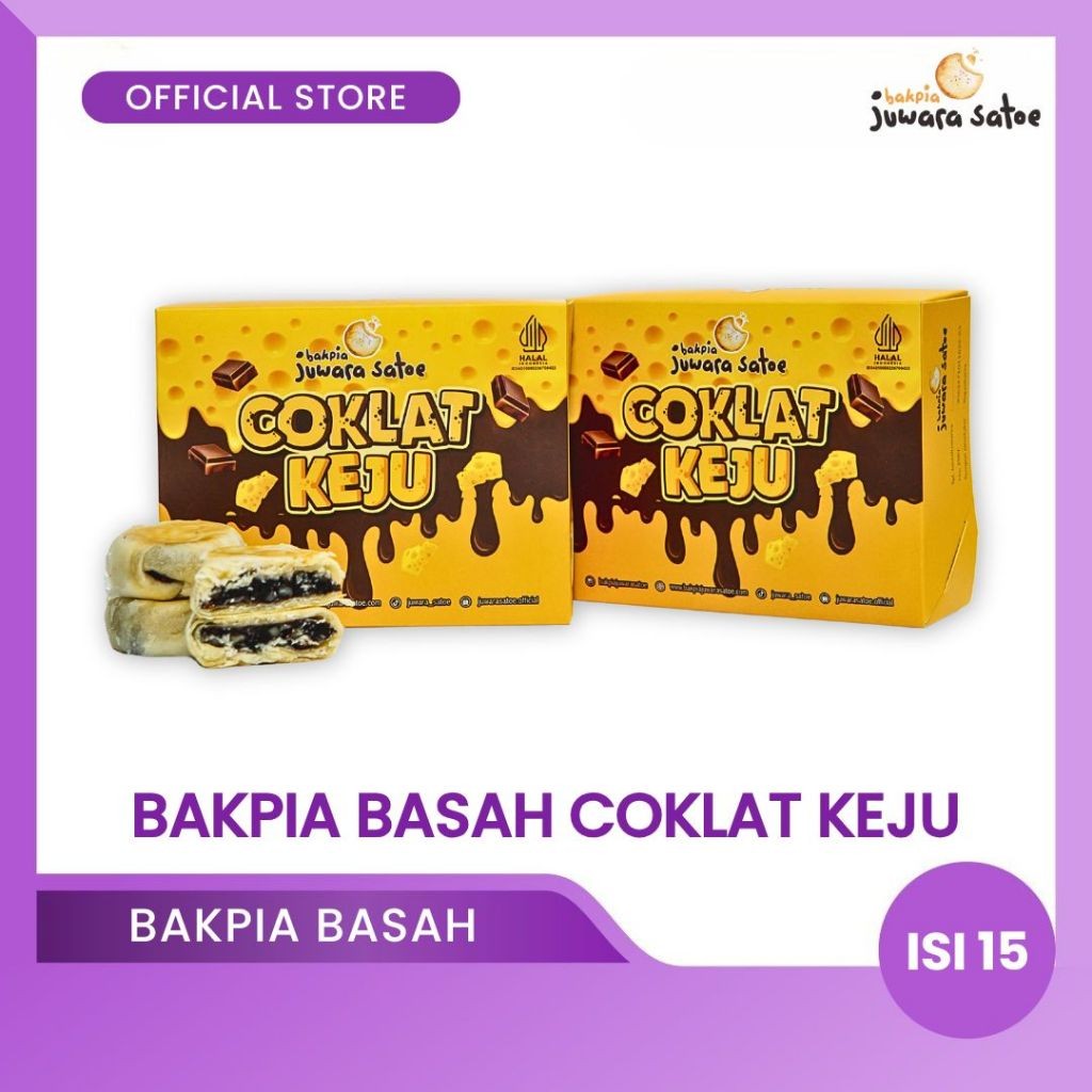 

BAKPIA JUWARA SATOE [ Isi 15 ] Bakpia Basah Coklat Keju - Oleh Oleh Khas Jogja