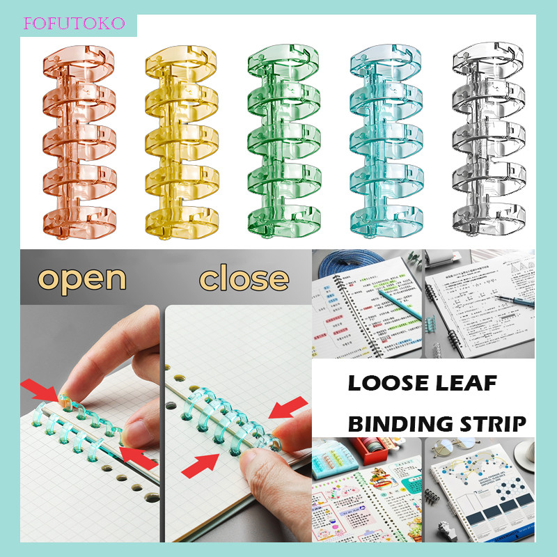 

Ukuran A5 A4 B5 Spiral Bahan Plastik / Loose Leaf Binding Strip / 5 Holes Loose-Leaf Plastic Ring Binder