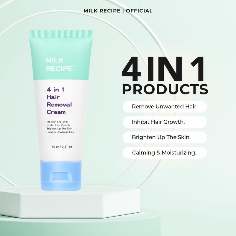 

Milk Recipe 4 in 1 Hair Removal Cream - Krim Perontok Bulu - Krim Waxing Perontok Bulu Ketiak Non-Irritating untuk Melembapkan Anti Iritasi dan Anti Chicken Skin dengan Niacinamide Wax