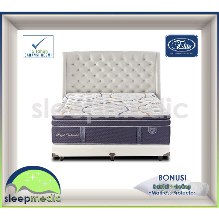 ELITE ROYAL CONTINENTAL ( KASUR / SET ) 160 180 200 100 120 90 - Hanya KASUR, 100x200