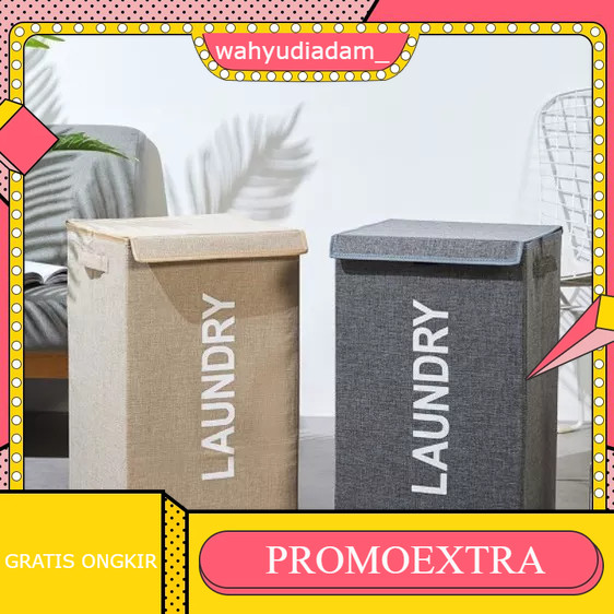 Storage box Laundry /  KERANJANG CUCIAN BAJU KOTOR KOTAK PERSEGI DENGAN TUTUP / storage box / keranj
