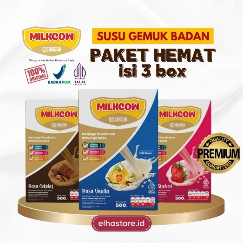 

Paket 3 BOX MILKCOW Susu Gemuk Penambah Nafsu Makan dan Berat Badan Anak Remaja dan Dewasa