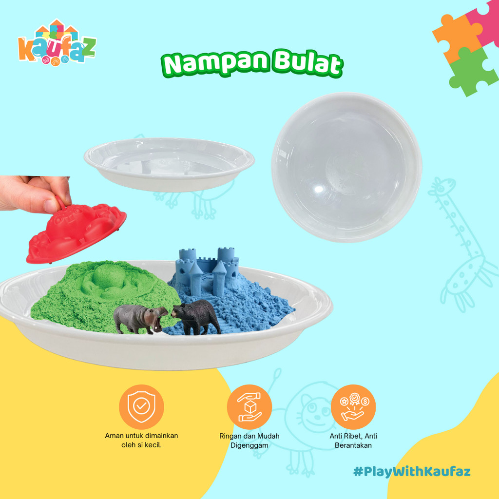 KAUFAZ Tray Montessori Bulat / Sensory Tray / Nampan Bermain Anak